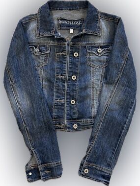 NWOT Maurices Blue Faded Denim Jacket